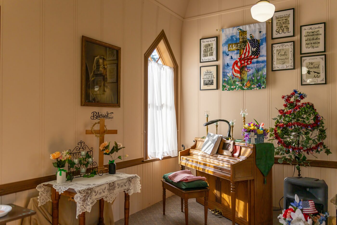 A corner of the sanctuary